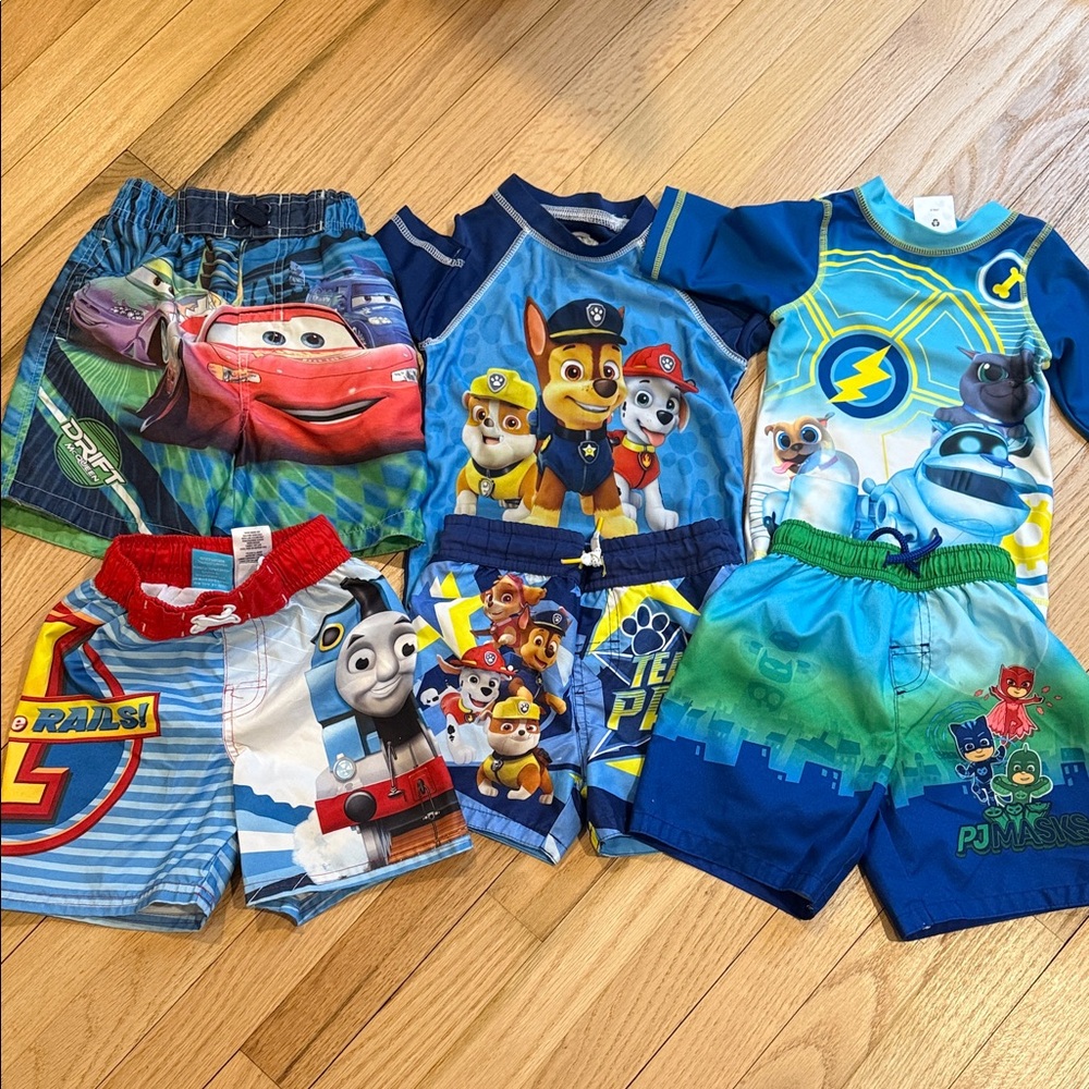 Cartoon Character Swimwear Set Bottoms and Tops